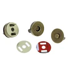 50 Sets Bronze Tone Round Magnetic Purse Snap Clasps Closure Fermoir Handbag Making 18mm
