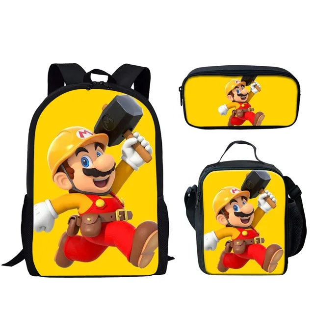 Coloranimal Cool Anime Japan Style Set School Backpack Super Mario Bros School Bag for Girl Boy Bookbag Junior Teenager Backpack - Цвет: HMC1443CGK