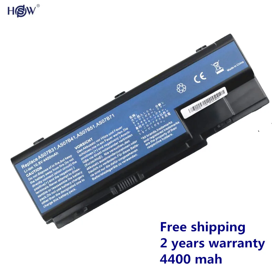 

4400mah Laptop Battery for Acer Aspire 7535 7540 7720 7720G 7720Z 7730 7730G 7730Z 7730ZG 7735 7736 7738
