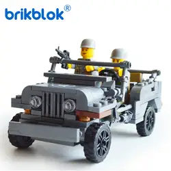 199 + шт/набор военный WW2 WILLYS автомобиля строительные блоки подарок для детей, детские кубики, игрушки для мальчиков с оружием кирпичи