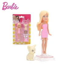 Original Barbie Doll Pet Series Barbie Doll with Dress Clothes Accessories Set Golden Retriever Rabbit Kitten Baby Girls Toys