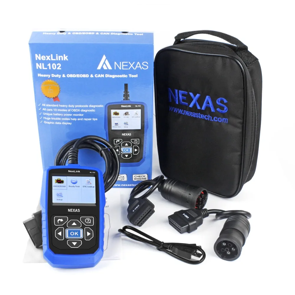 Nexas NL102 автомобильный диагностический Профессиональный OBD2 инструмент 12 24 В ABS