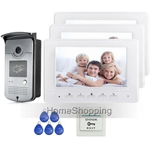 Free Shipping New 7 Color Screen Video Intercom font b Door b font Phone Set 3