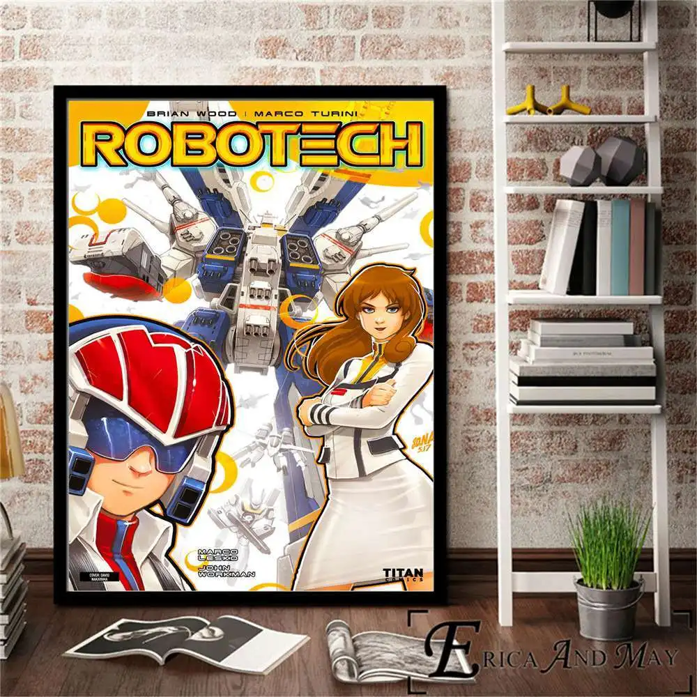 Robotech Аниме классический вопрос постер и принт холст настенная художественная живопись картины для гостиной украшение домашний Декор без рамки - Цвет: 3