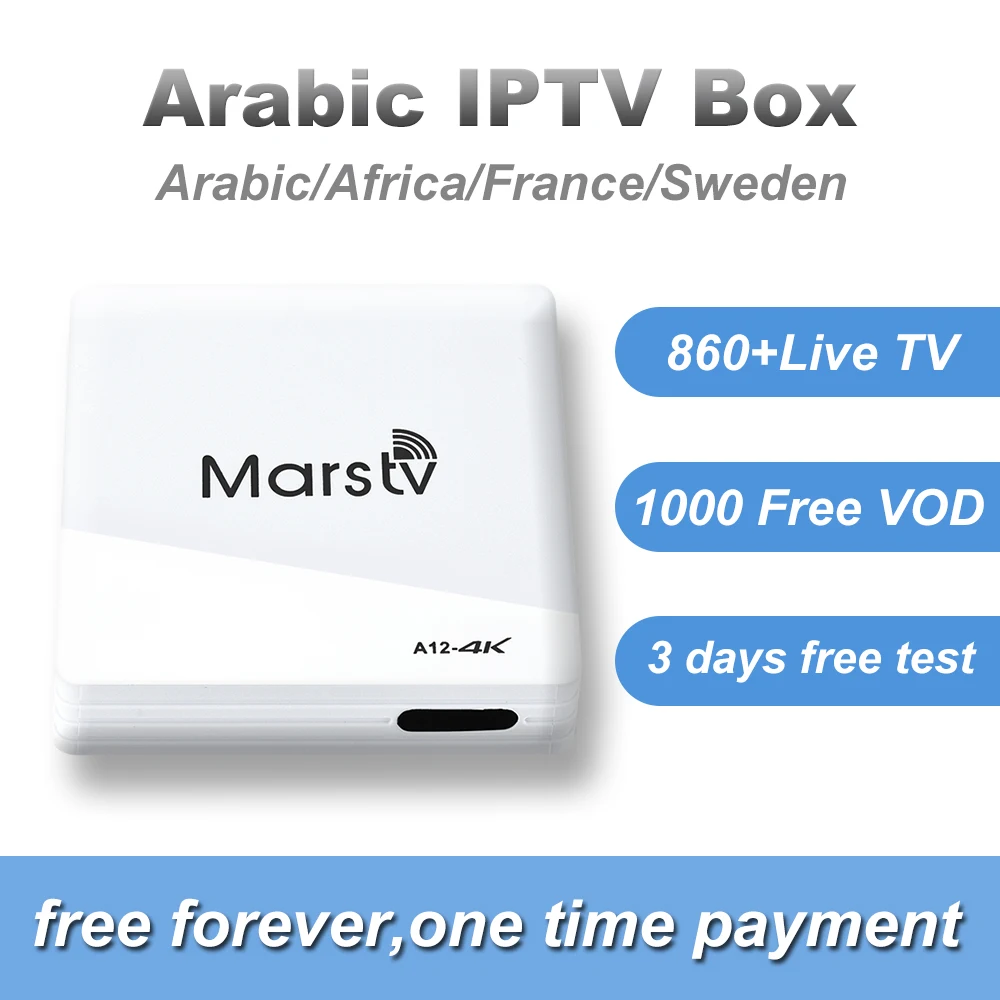 

Arabic IPTV box,No Monthly and Yearly fee Free Forever,Arabic/Africa/Somali/French/Swedish tv lifetime free Smart IPTV Arabic