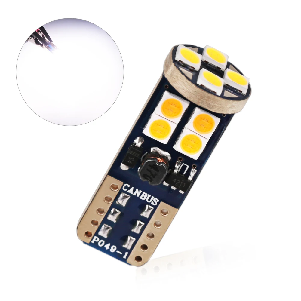 10 шт. T10 W5W 3030SMD 12В Светодиодная лампа сигнальные огни Canbus Error Free Led Габаритные огни ЧТЕНИЯ ИНТЕРЬЕР Розничная посылка - Испускаемый цвет: 10PCS white