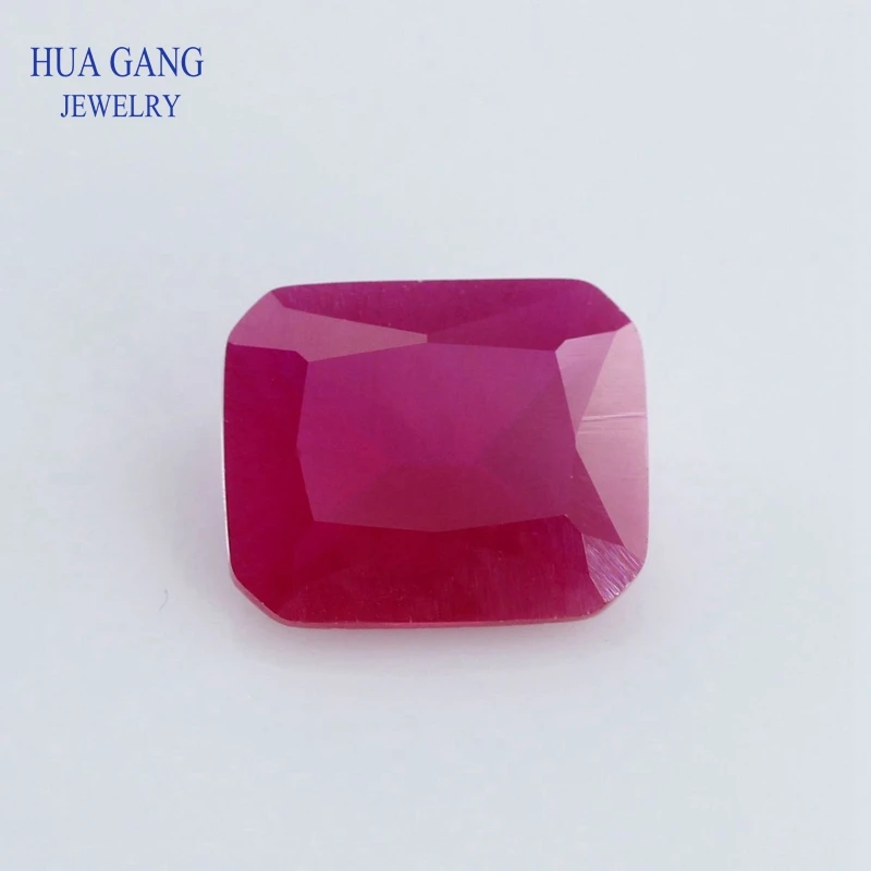 5# Red Stone Matte Bottom Octangle Shape Princess Cut Synthetic Corundum Gems stone For jewelry Size 3x5~10x14mm Free Shipping | Украшения