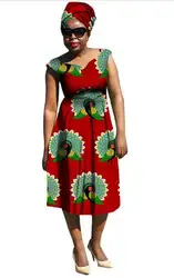 Африканский Базен Riche платья новое поступление 2018 Хлопок Новая мода африканская Женская одежда с принтом