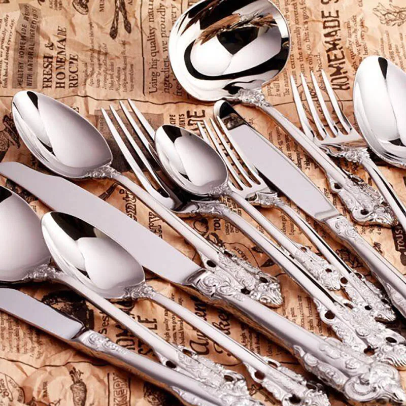 stainless steel dinnerware set  (4)