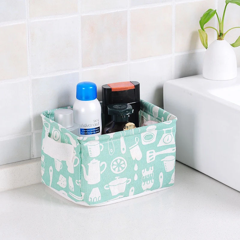 

Simple Style Cotton Linen Fabric Collection Basket Home Storage Box Living Room Desktop Debris Baskets for Kids Toy Cosmetic