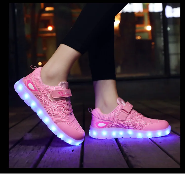 children's shoes for sale Green Pink USB New Charging Basket Led Children Shoes With Light Up Kids Casual Boys&Girls Luminous Sneakers Glowing Shoe enfant best children's shoes