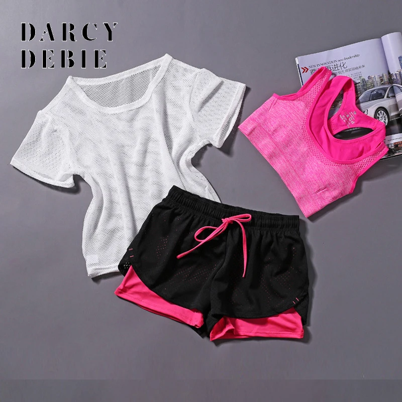 

Women's Yoga Suit Fitness Clothing Sportswear For Female Workout Sports Clothes Athletic Running Yoga Suit Sets 3 PCS Set