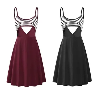 

Women Pregnant Maternity Stripe Tunic Breastfeeding Summer Maternity Dress for feeding pregnancy dress Nursing top