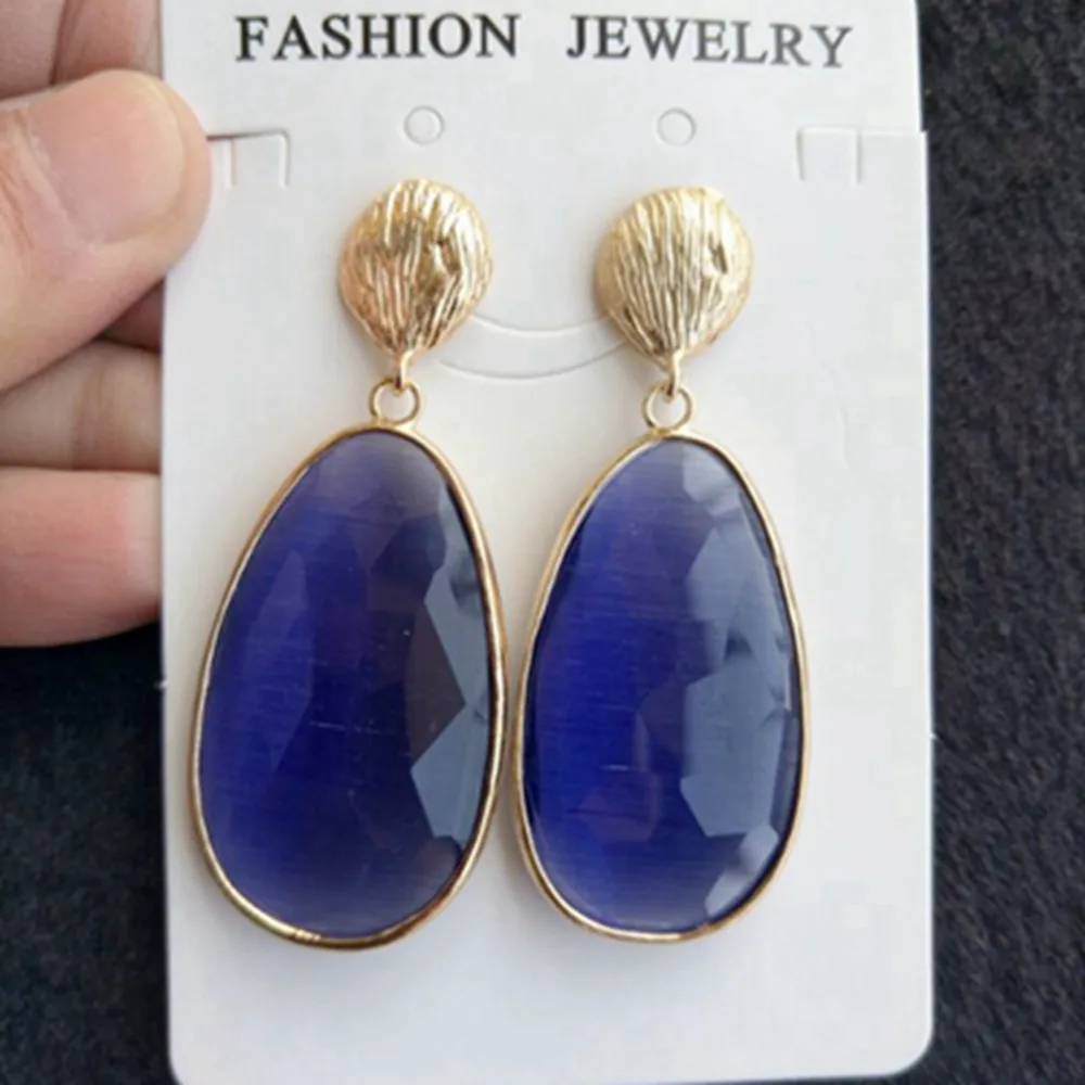 Розовые зеленые прозрачные висячие серьги с каплями Bijoux Femme женские ювелирные