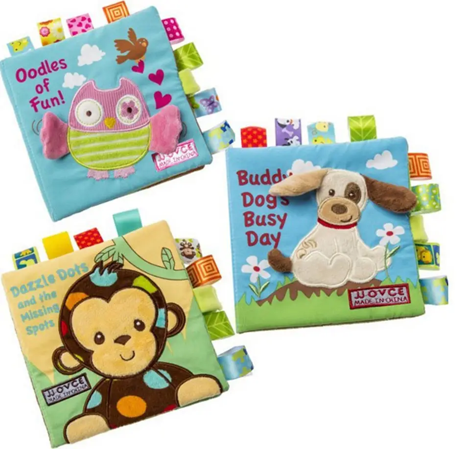 Детские игрушки, животные, обезьяна/Сова/собака, игрушки для новорожденных, Обучающие Развивающие детские тканевые книги, милая тканевая книга для малышей