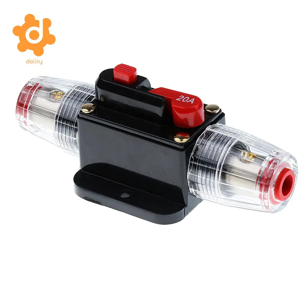 dolity DC 12V-24V Car RV Audio Inline Circuit Breaker Fuse Manual Reset Switch 20A 30A 40A 50A 60A 80A 100A 150A