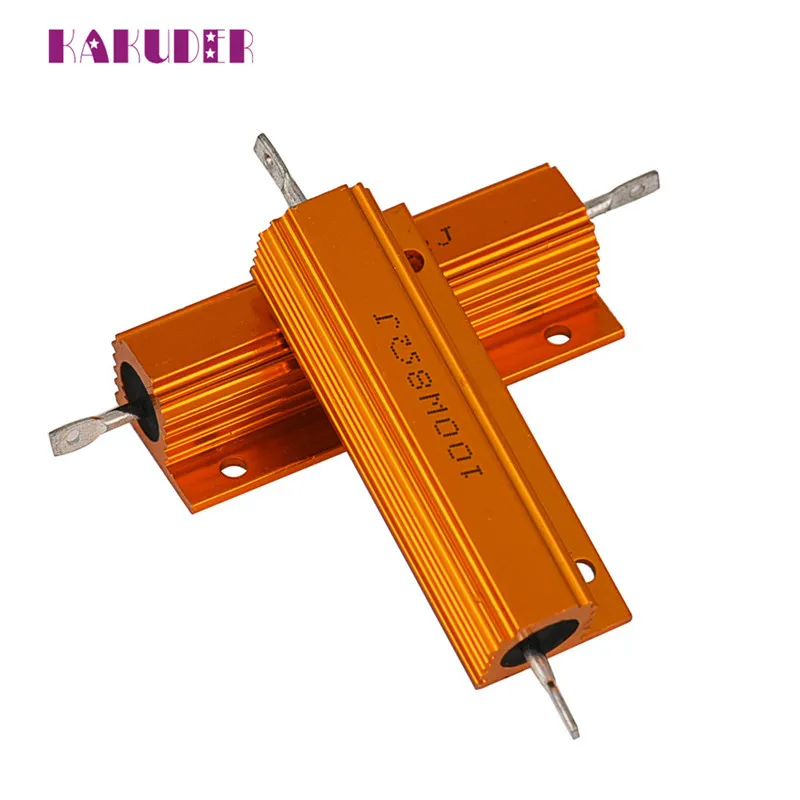 Car power resistor 2PC 8Ohm 100W Watt Shell Power Aluminum Housed Case