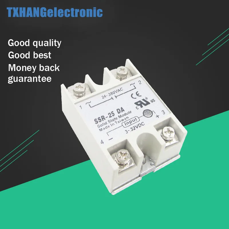 

24V-380V 25A 250V SSR-25 DA Solid State Relay Module 3-32V DC To AC NEW