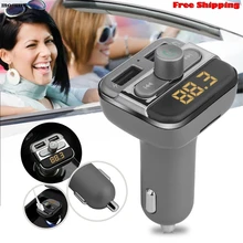 Mosunx Hifi Bluetooth автомобильный набор, свободные руки, Беспроводной fm-радиопередатчик Dual USB аудио MP3 плеер Прямая
