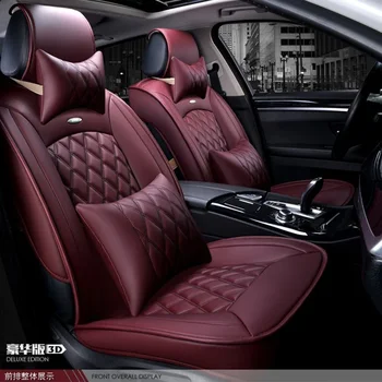 

for cadillac SRX ATS CTS SLS BLS XTS brand black soft leather car seat cover front and rear set waterproof cover for car seat