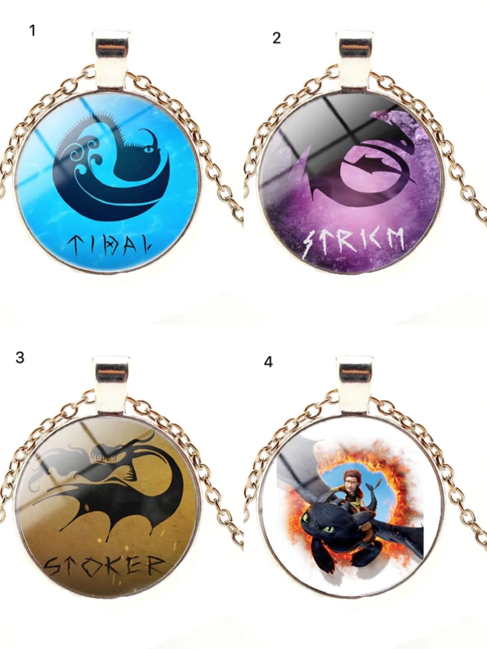 

2019 How to Train Your Dragon 3 Time Jewel Necklace & Toothless gifts for children