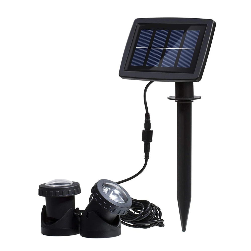 IP68 Waterproof Solar Powered underwater Pond Lights RGB Submersible Pool Spotlight Security Night Light for Garden Tank Decor