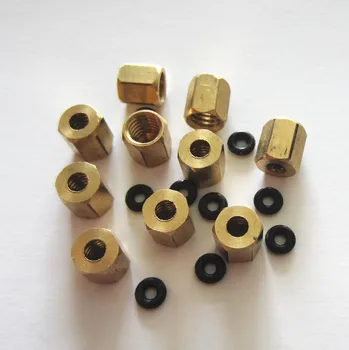 

40 pcs copper screw nuts with rubber seals oring for small damper and 3mm x 2mm ink tube hose pipe