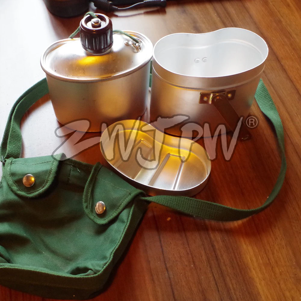 Garrafa de Água tipo 78 Chaleira com Estanho Bagunça Exército Chinês Multy Funcional Camping cn - 101207 7 Tipo 78 chaleira com bagunça lata exército