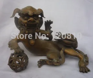 

Old Chinese copper statue /sculpture---Lions game balls,with mark,best collection