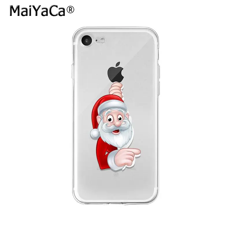 MaiYaCa Merry Christmas олень Санта Клауса ТПУ мягкий чехол для телефона Apple iPhone 8 7 6 6S Plus X XS MAX 5 5S SE XR