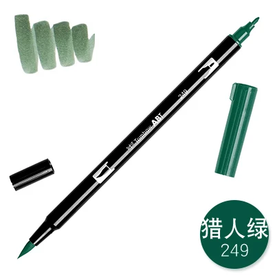 TOMBOW AB-T Япония 96 цветов художественная кисть ручка с двумя головками маркер Профессиональный водный маркер ручка для рисования канцелярские принадлежности Kawaii - Цвет: 249
