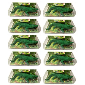 

Wholesale Lot 10pcs Cool Big Size Rubber Crocodile Alligator Animal Eraser Stationery Student Kids Gift Green Color