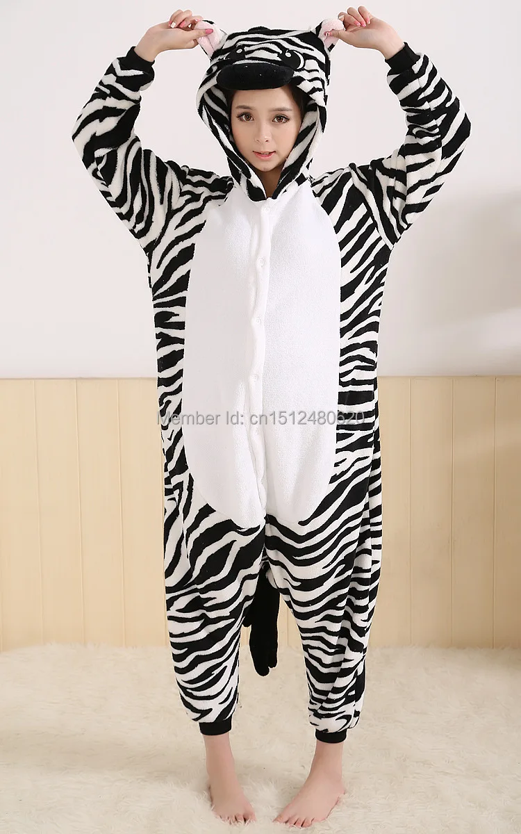 kigurumi flannel zebra onesie hooded pajamas warm funny christmas onesies for adults