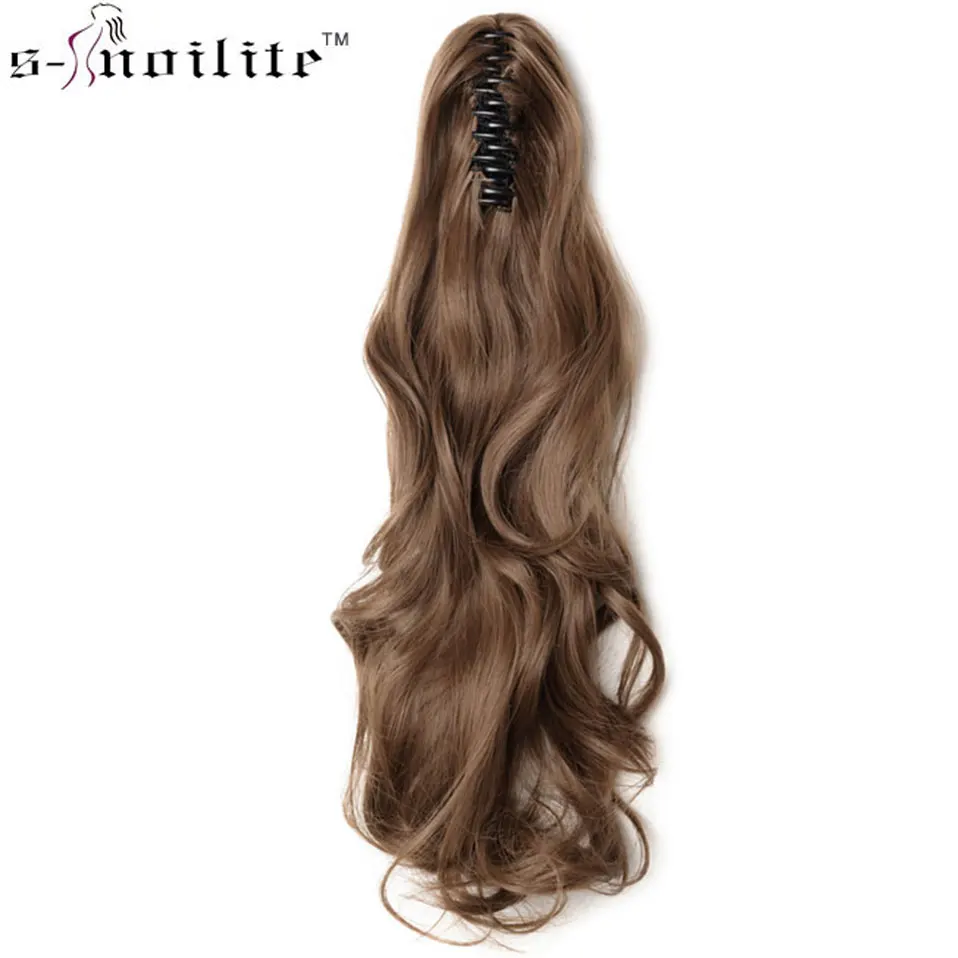 

SNOILITE 18"-26" Women Synthetic Claw on Ponytail Clip in Pony Tail Hair Extension Curly Style Hairpiece ponytail hair extension