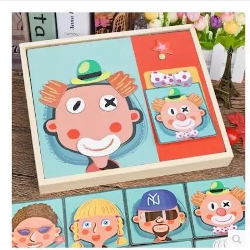 

magnetic fun jigsaw children wooden puzzle board box pieces games cartoon educational drawing baby toys for girls boys