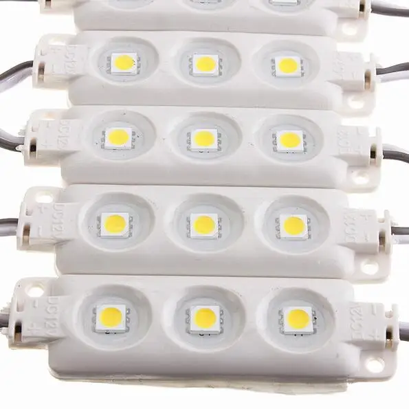 High power injection led module 5050 3leds DC12V Pure white 200pcs/lot, FREE SHIPPINGin LED