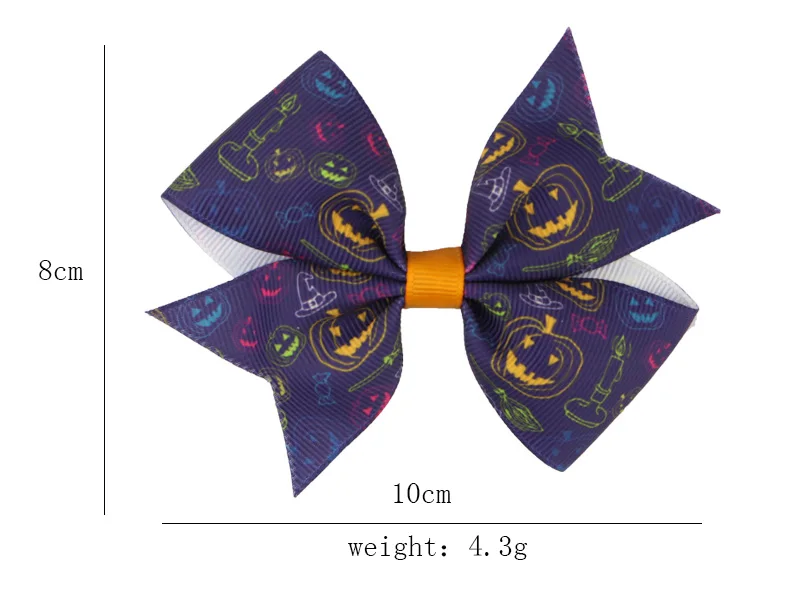 Kids' Head Accessories Solid Grosgrain Ribbon Hairbow with Clips Handmade Glitter Edge Hair Bow Girls' Headwear (4)