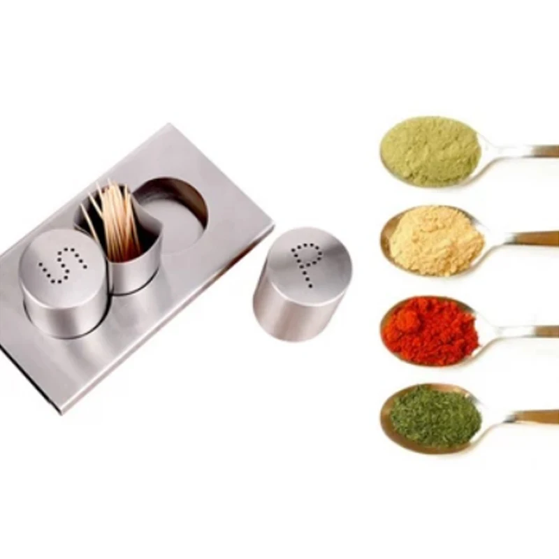 

Stainless Steel Seasoning Box, Toothpick, Table, Bottle, Pepper Condiment Box Set