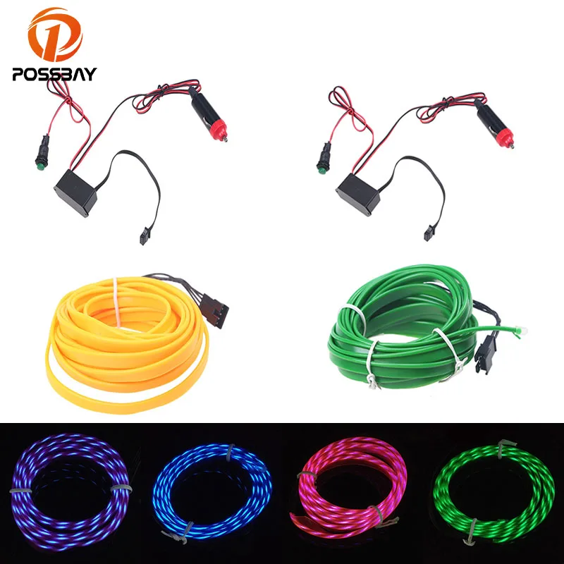 

POSSBAY 3M Flexible Neon Light Glow EL Wire Rope Tape Cable Strip LED Neon Lights Shoes Clothing Waterproof Led Chasing Strip