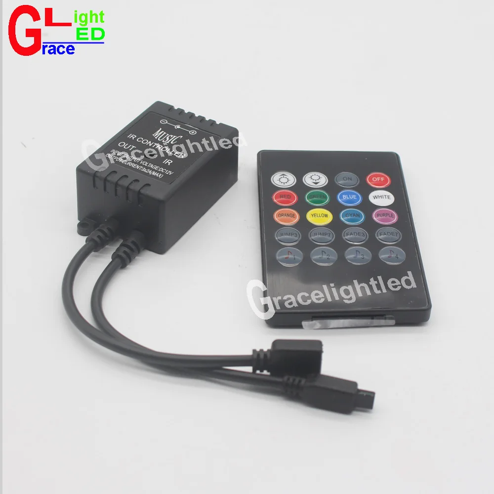 

20 Keys Music Voice Sensor Controller Sound IR Remote Control Practical Home Party RGB 3528 5050 LED Strip light RGB Controllers