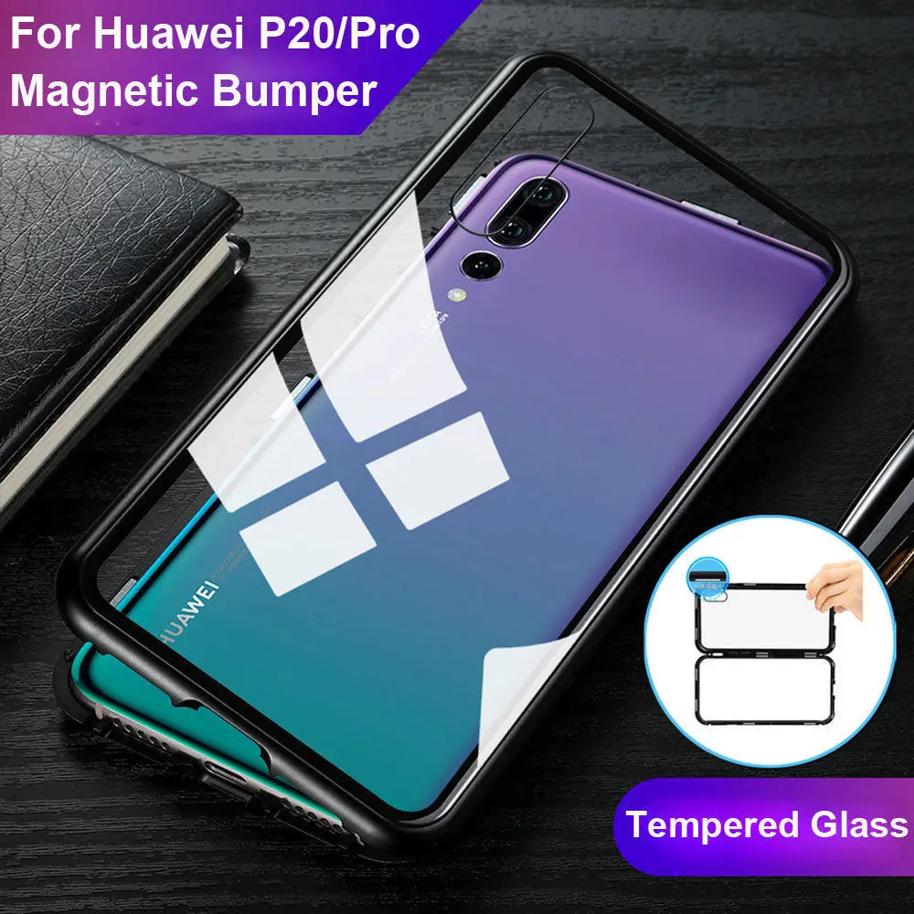 

Case For Honor 10 Lite Magnetic Adsorption Case For Huawei P20 Lite Pro Tempered Glass Back Cover Hauwei P 20 Light Coque Capa