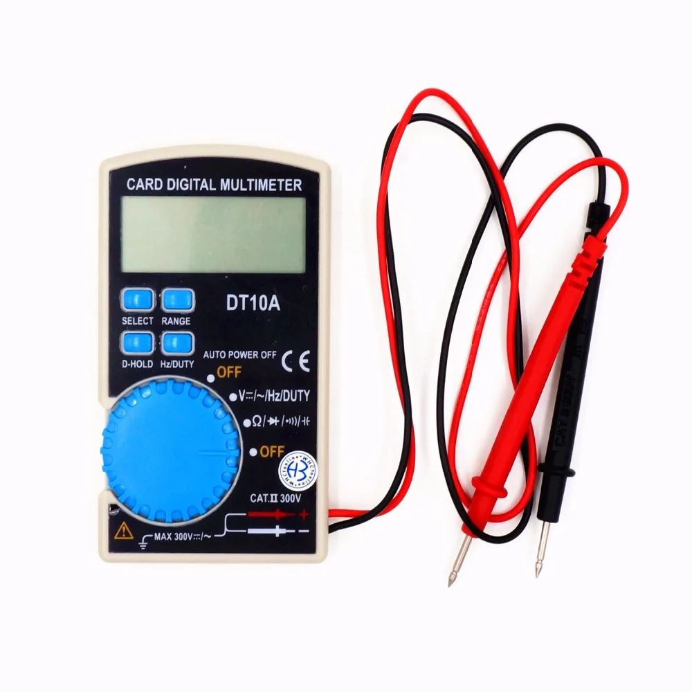 

WHCYonline Mini DT10A Ultra-thin Mini Auto range design Card Digital multimeter Duty Cycle Date Hold