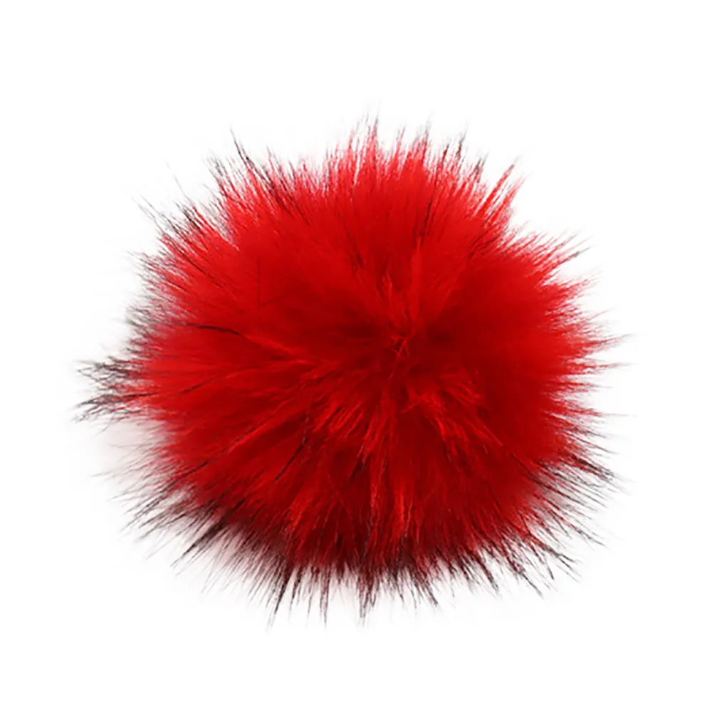 L Fashion Cute DIY Knitting Hats Accessires-Faux Fake Fur high quality Pom Pom Ball with Elastic Band - Цвет: L