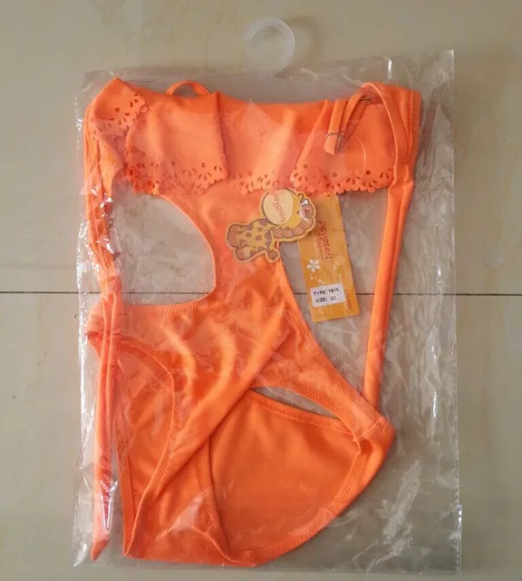 2015 New one piece girls hot sexy swimwear with lace trim/ summer