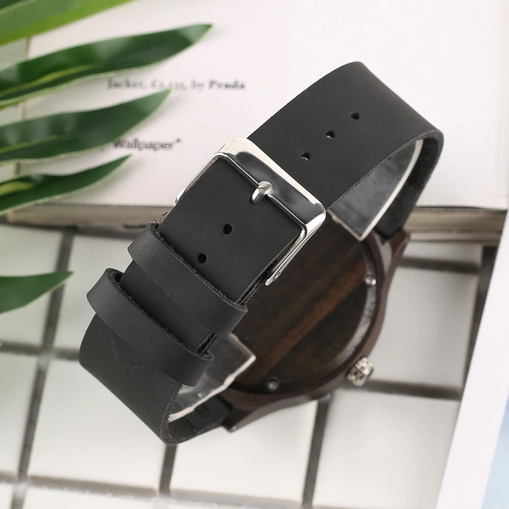 YISUYA Blue Turntable Men's Bamboo Wooden Wrist Watch Women Unisex Quartz Novel Wood Clock Genuine Leather Band Strap Watch Gift (10)