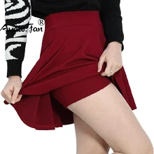 Женская юбка, четыре сезона, подходящие шорты, плюс размер, 10 ярких цветов, плиссированные юбки, предотвращают воздействие, высокая эластичность, плиссированная в стиле Сайи