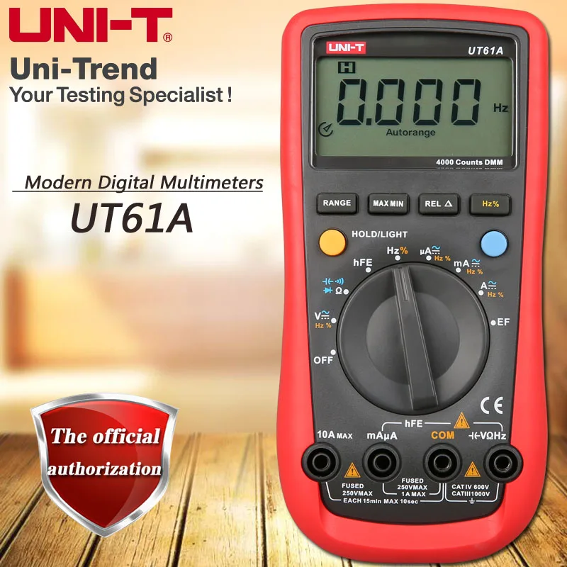 UNI-T UT61A UT61B UT61C UT61D UT61E True RMS цифровой мультиметр/аналоговый бар/измерение большой емкости/автоматическое выключение - Цвет: UT61A(GIFT)