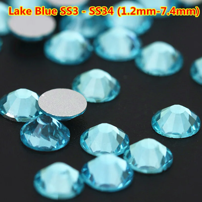 Arte do Unha da Arte do Unha Frete Grátis Natator Hotfix Ss20 1440 Pcs Lago Azul Bijoux Cristal Rhinstones Unha Gems Suprimentos Não 2 Frete Grátis Natator Não Hotfix ss20 1440