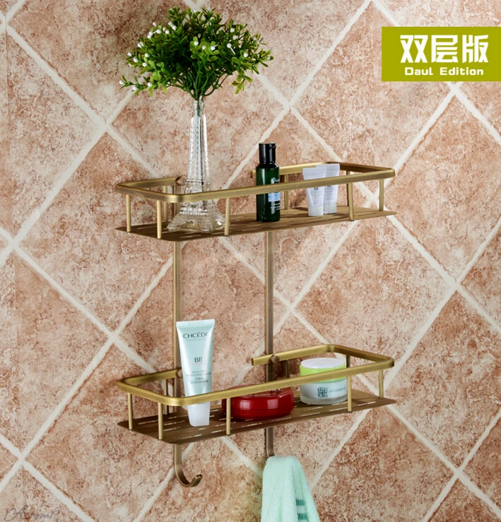 Bronze total solid brass Wall Mounted Bathroom double lever Corner Shelf Bathroom Shampoo Shelf Bath Shower Shelf Soap Holder Bronze total solid brass Wall Mounted Bathroom double lever Corner Shelf Bathroom Shampoo Shelf Bath Shower Shelf Soap Holder