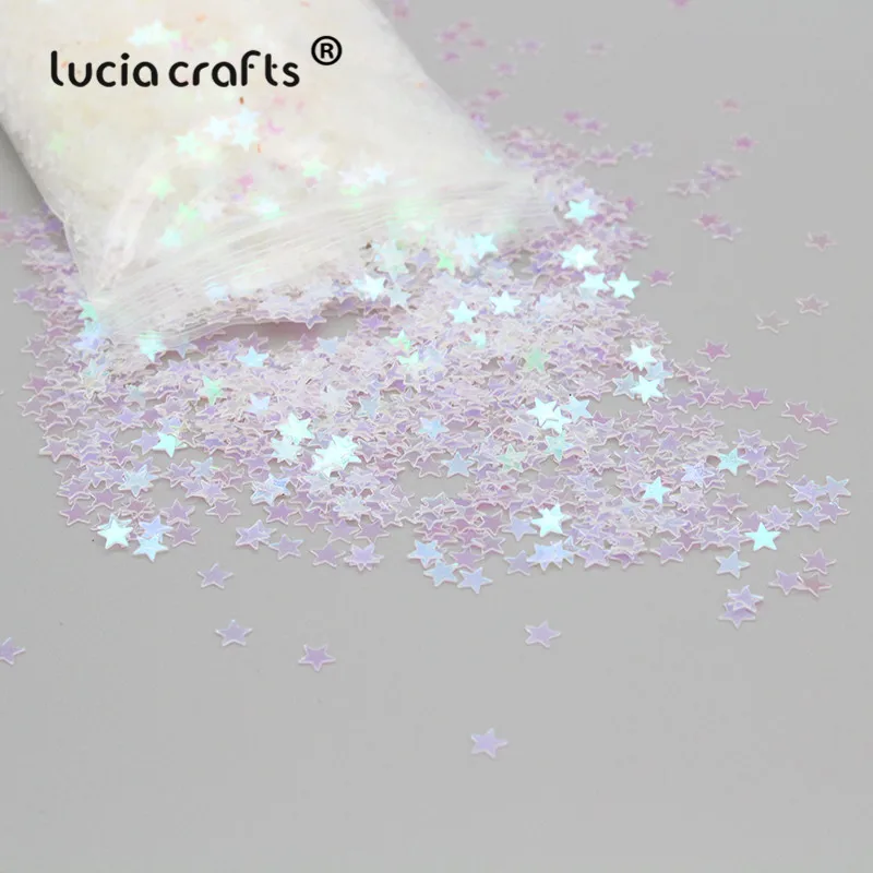 Lucia crafts 4 мм 20 г белая звезда чешуйчатая Радужная чашка свободные блестки DIY Скрапбукинг свадебные украшения для ногтей D0107